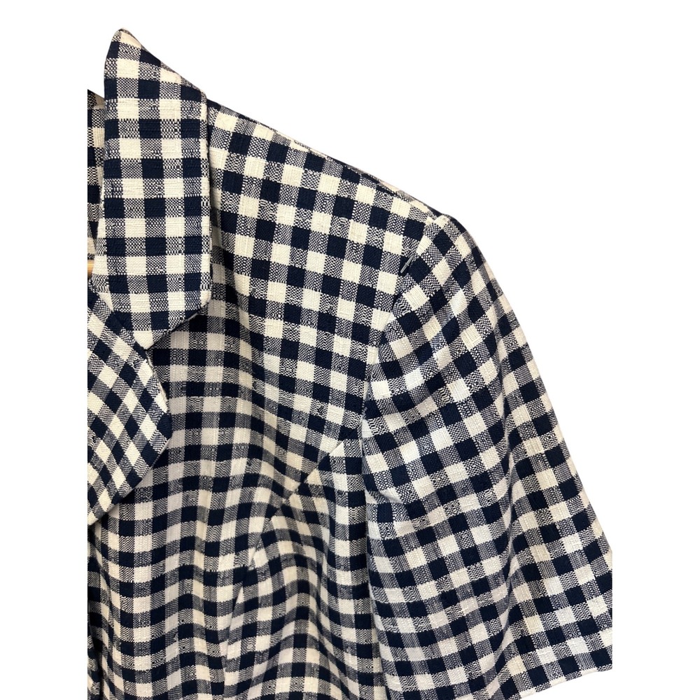 Vintage 90s Joan Leslie Gingham Nautical Blazer Academia Preppy Country Club - Picture 3 of 5